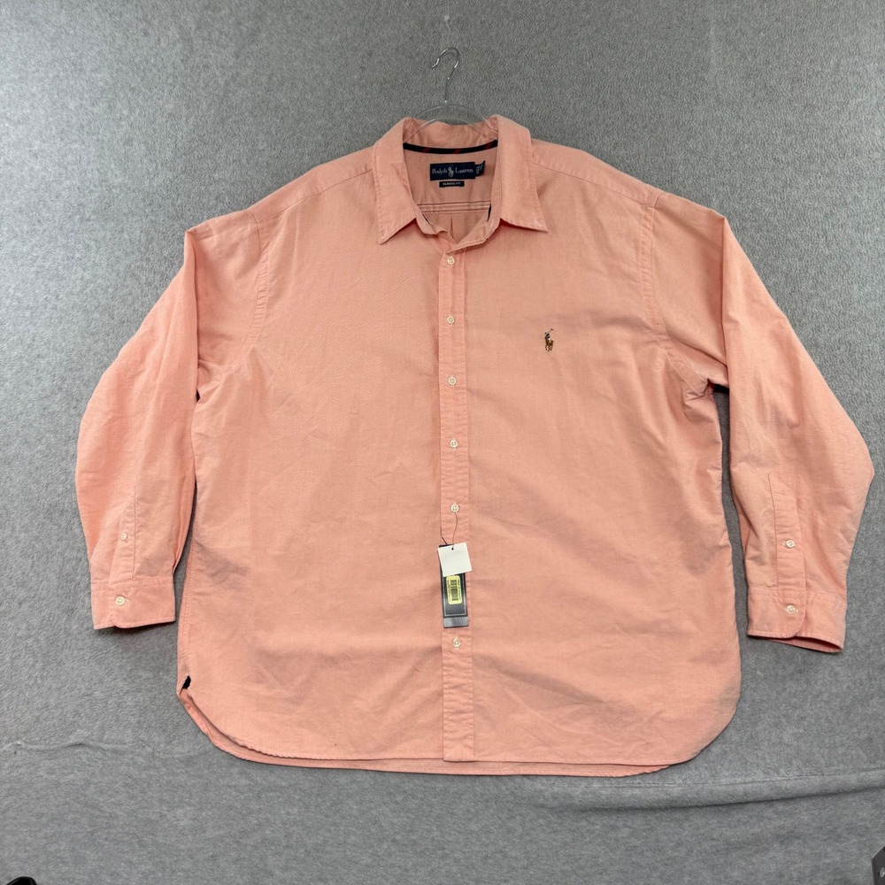 Ralph Lauren Button Down Shirt Mens 3XB Pink Oxford Cotton NEW NWT Tags Big Tall